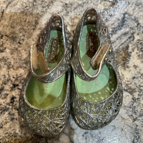 Mini Melissa Other - Mini Melissa Campana Kids Glittery Silver Shoes